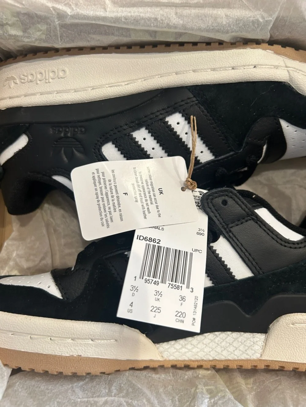 Adidas  Kids Black and White Sneakers with Classic 3-Stripes - Picture 5 of 6